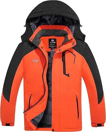 Men's Mountain Waterproof Ski Jacket Windproof Rain Jacket Winter Warm Hooded Coat - Zetra Shop