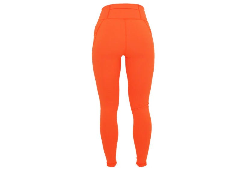 Custom Neon Orange Premium Sports Leggings with Pockets - Zetra Shop