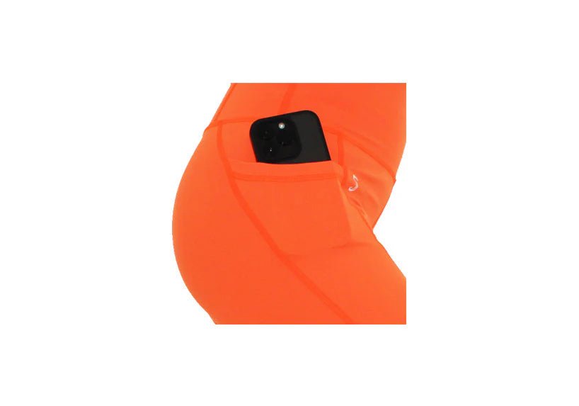 Custom Neon Orange Premium Sports Leggings with Pockets - Zetra Shop