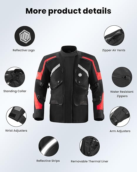 Motorcycle Jacket Adventure Mens Riding Armored Airflow Dirt Bike Touring Waterproof Clothing All Season Model RL01 - Zetra Shop