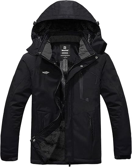 Men's Mountain Waterproof Ski Jacket Windproof Rain Jacket Winter Warm Hooded Coat - Zetra Shop