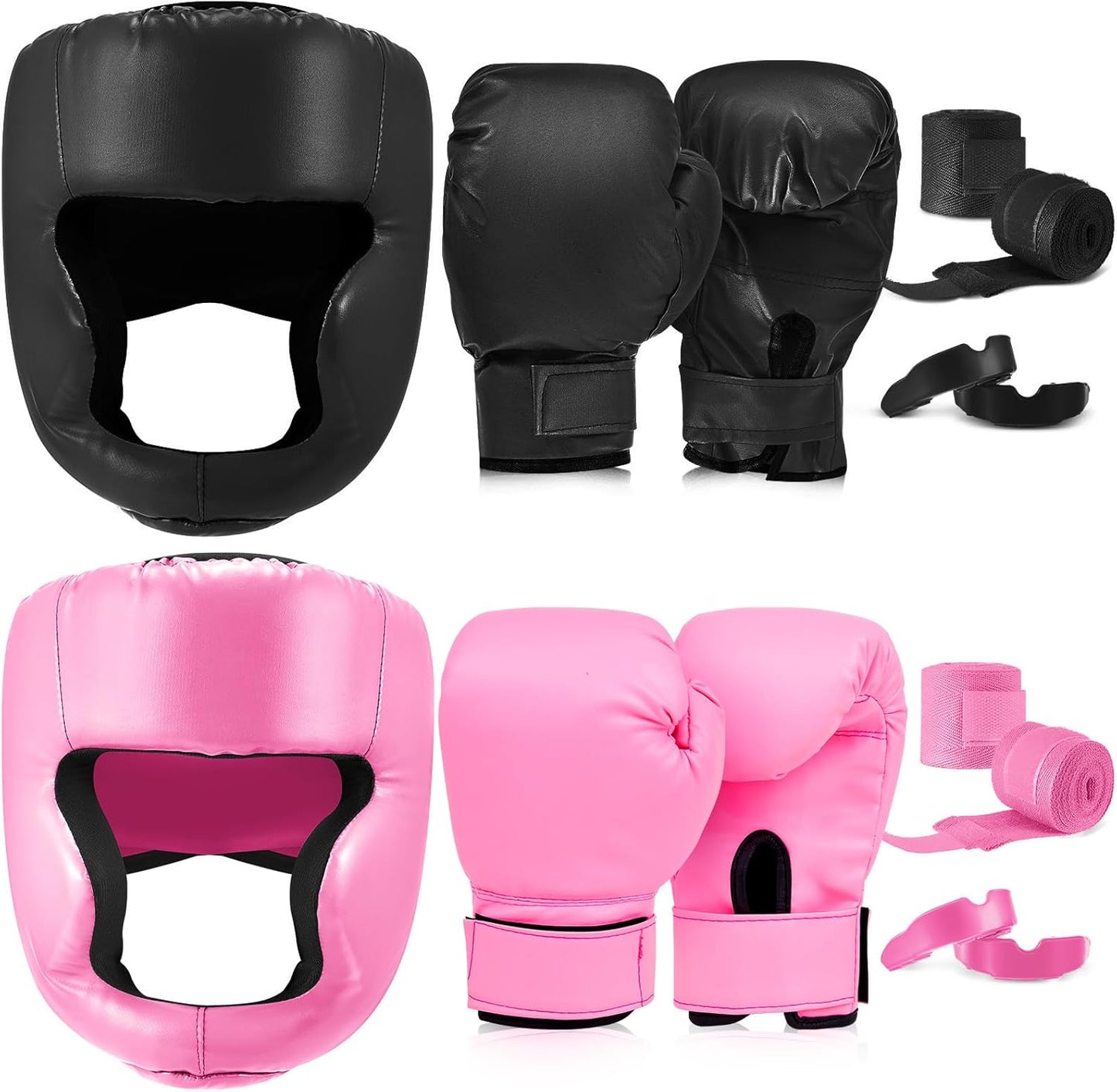 14 Pcs Boxing Set Including 2 Pair of 16 oz Boxing Gloves Headgear Helmet and Hand Wraps Mouth Guards Gifts for Adults Youth Beginners Training Equipment - Zetra Shop