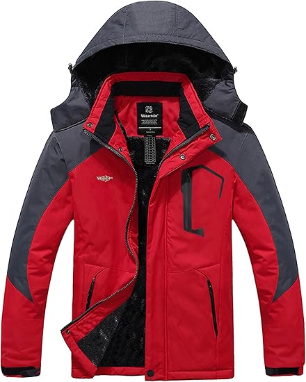 Men's Mountain Waterproof Ski Jacket Windproof Rain Jacket Winter Warm Hooded Coat - Zetra Shop