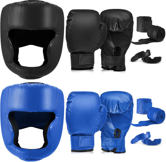 14 Pcs Boxing Set Including 2 Pair of 16 oz Boxing Gloves Headgear Helmet and Hand Wraps Mouth Guards Gifts for Adults Youth Beginners Training Equipment - Zetra Shop