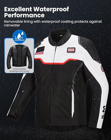 Motorcycle Mesh Jacket with CE Armor and Detachable Waterproof Liner Dual Sport All Season Riding for Men Model JRC2 - Zetra Shop