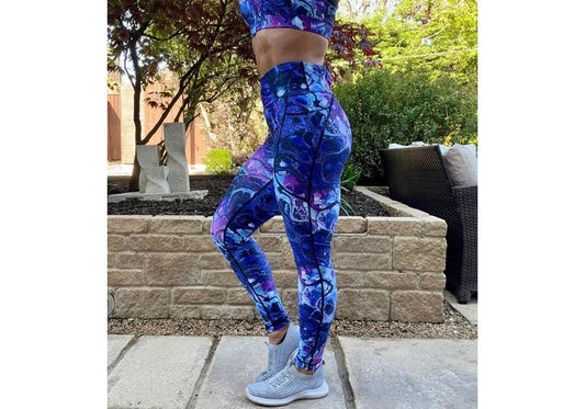 Custom Iridescent leggings with pockets - Zetra Shop