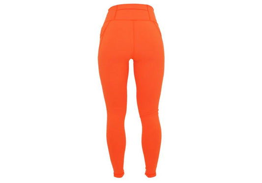 Custom Neon Orange Premium Sports Leggings with Pockets - Zetra Shop